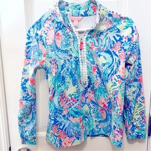 Girls Lilly Pulitzer XL “mermaid cove” popover EUC